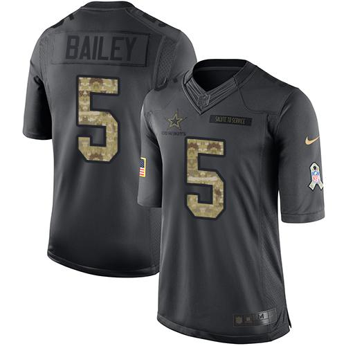 Nike Cowboys #5 Dan Bailey Black Men's Stitched NFL Limited 2016 Salute To Service Jersey - Click Image to Close